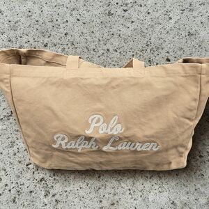 Polo by Ralph Lauren Tan Canvas Tote Bag